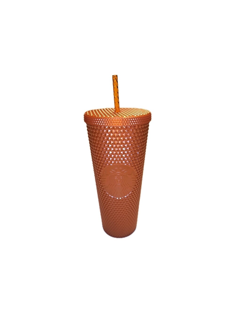 Starbucks Tumbler 24oz Venti Pearl Orange Soft Studded Cup Pumpkin NWT